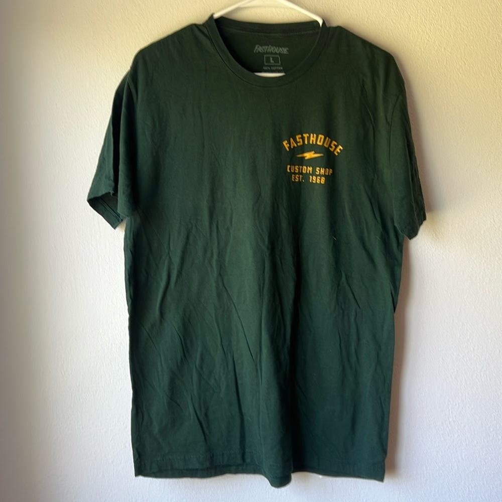 NWOT Fast House Custom Shop Green Tee Size Large